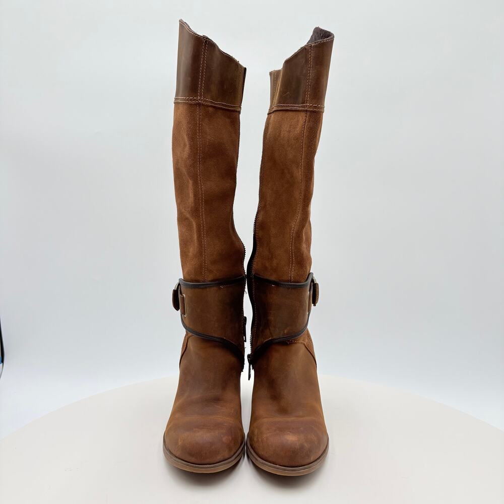 Timberland women's leather 3" heel boots, 17" overall height